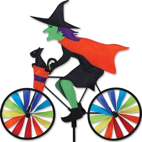 Witch on bike wind spinner